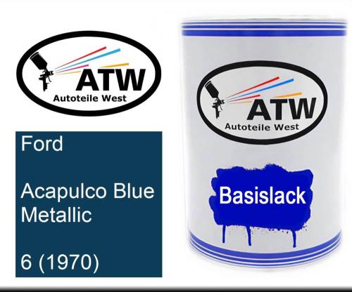 Ford, Acapulco Blue Metallic, 6 (1970): 500ml Lackdose, von ATW Autoteile West.